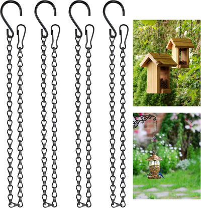 Cadena colgante negra 26pulg para comederos pájaros set 4