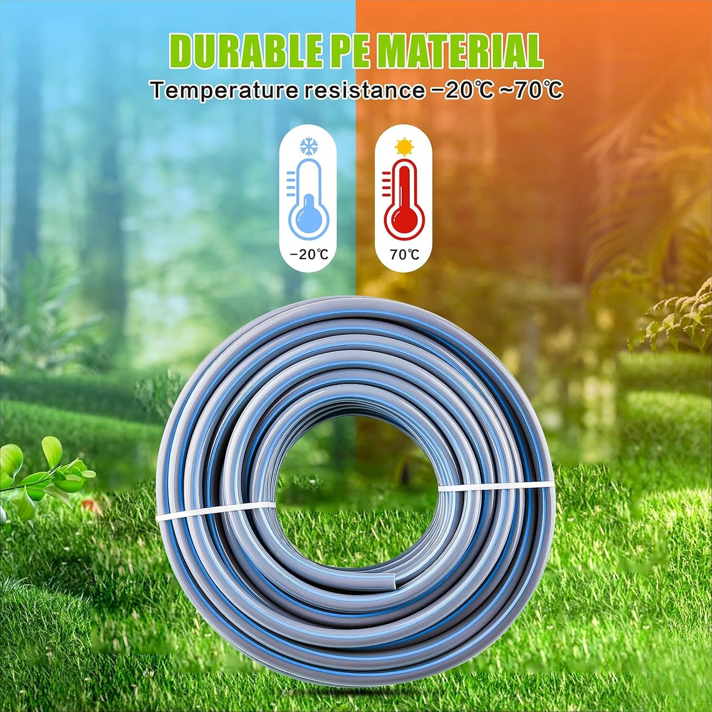 Manguera jardín 33ft x 0.472pulg accesorios riego goteo