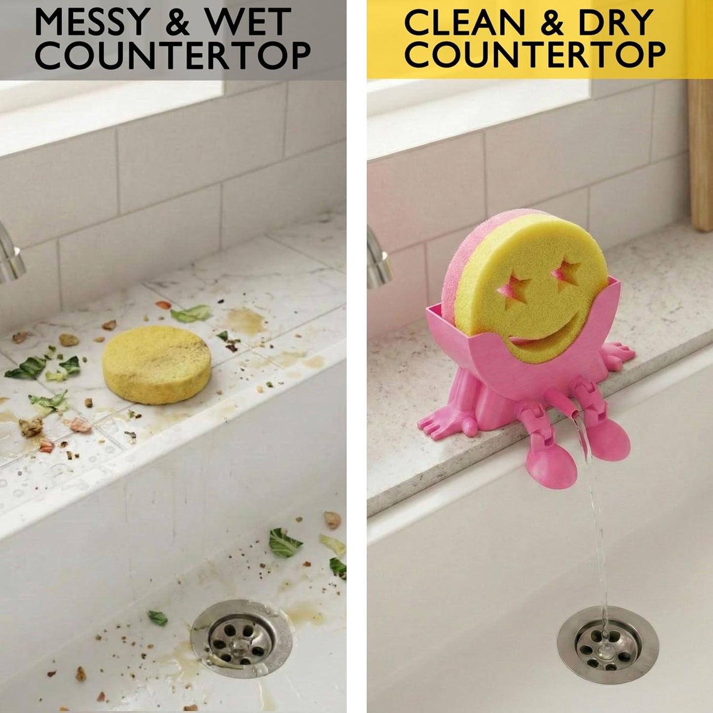 Soporte esponja colgante con drenaje 3D para cocina