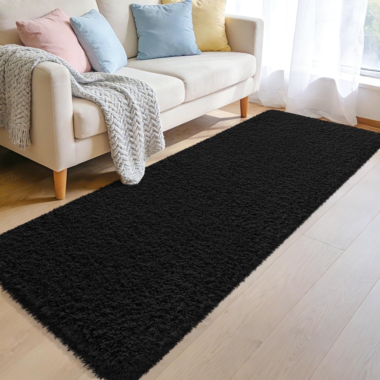 Alfombra suave dormitorio pasillo 2x6ft felpa antideslizante