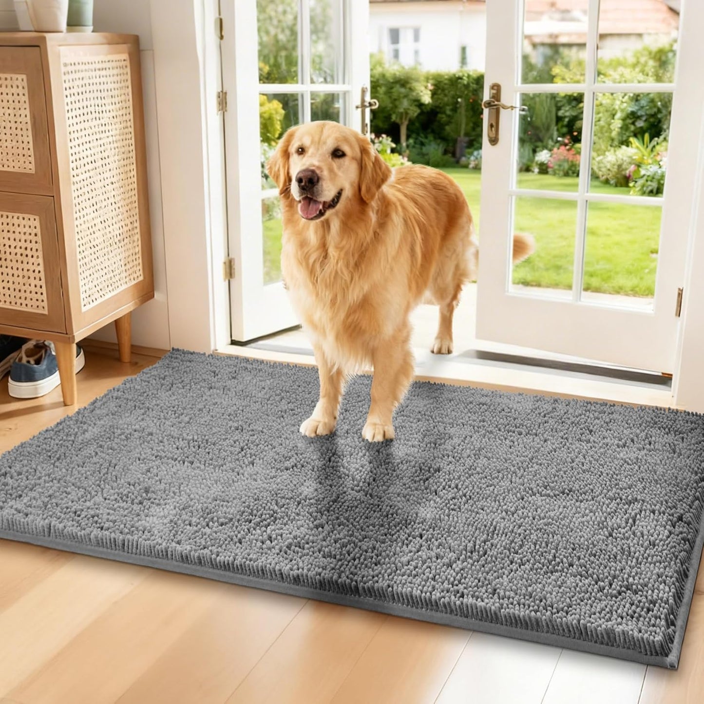 Felpudo antipolvo para perros 152x91cm lavable antideslizante