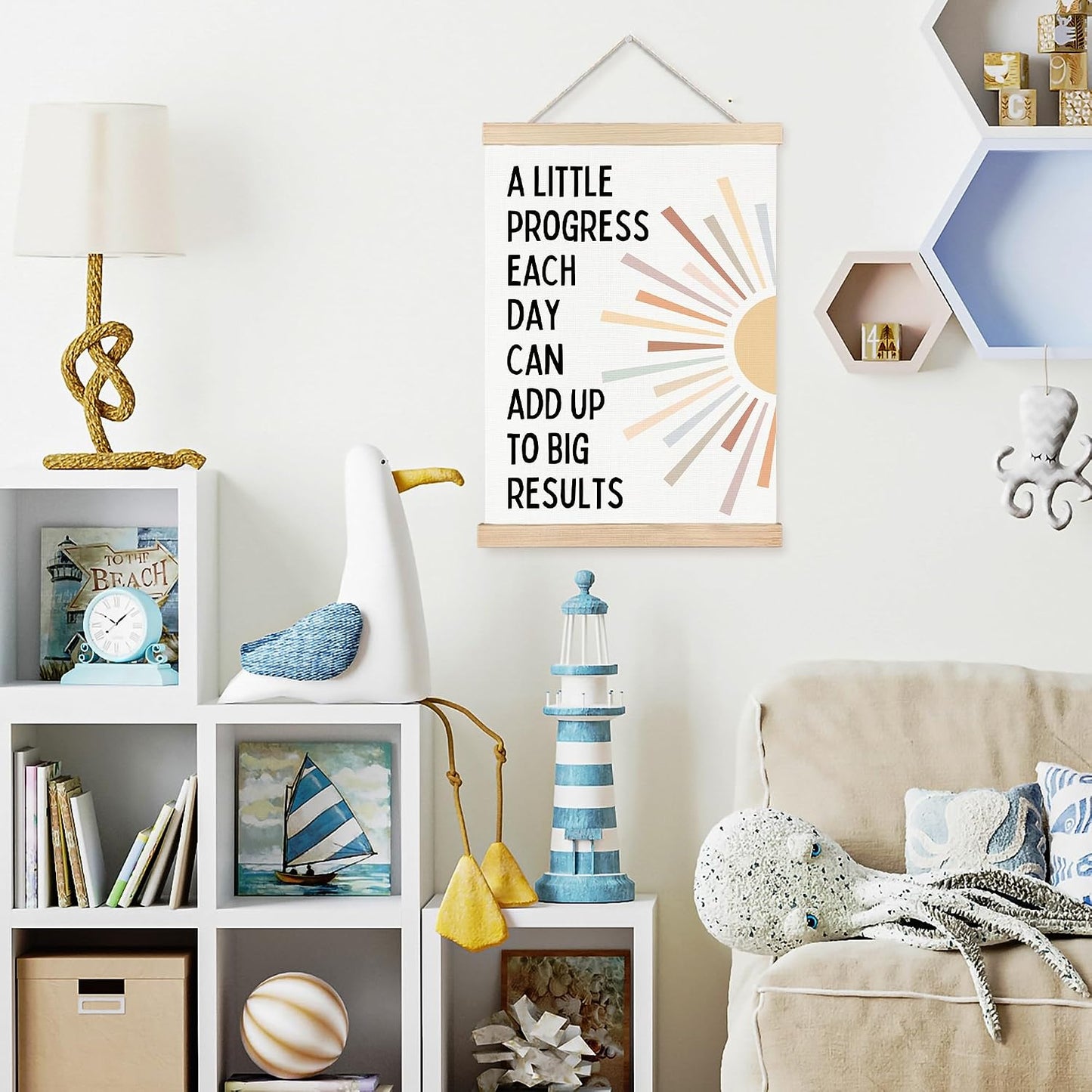 Póster motivacional Boho Sunshine inspirador para aula