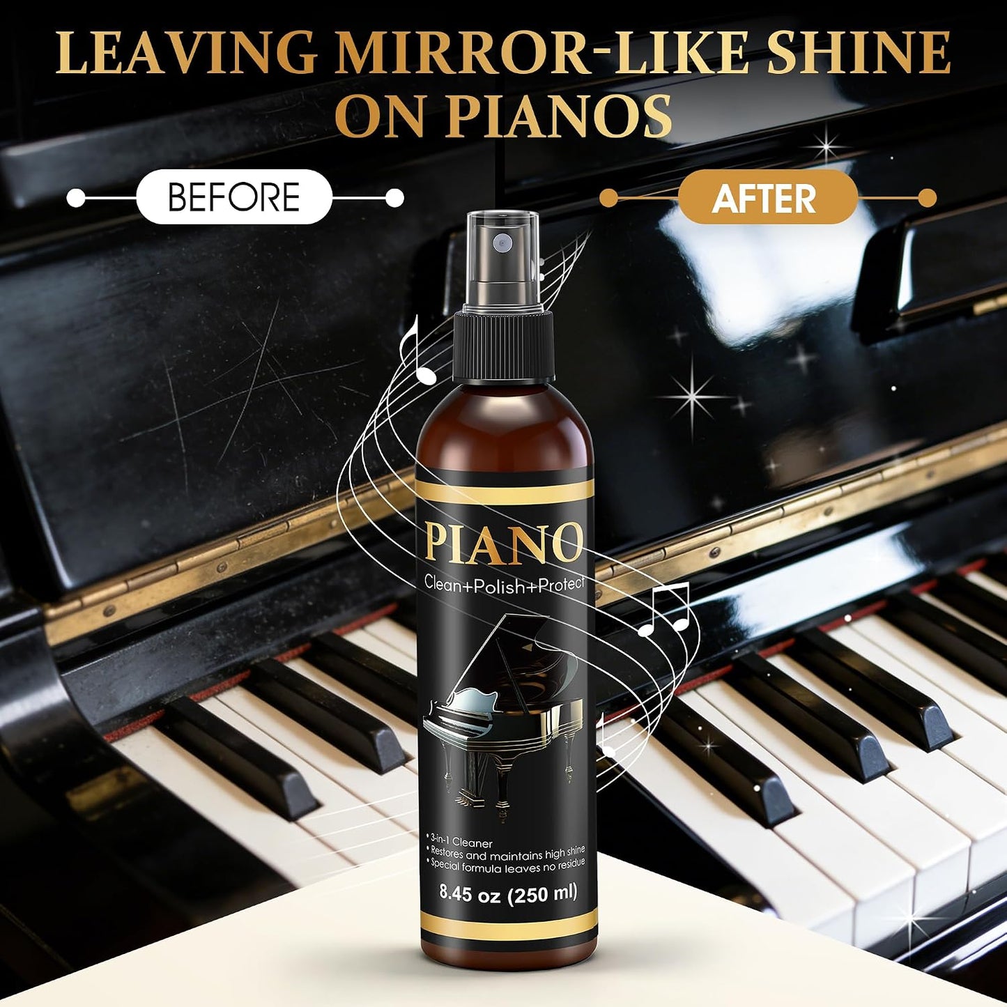 Spray limpiador piano paño microfibra 8.45oz
