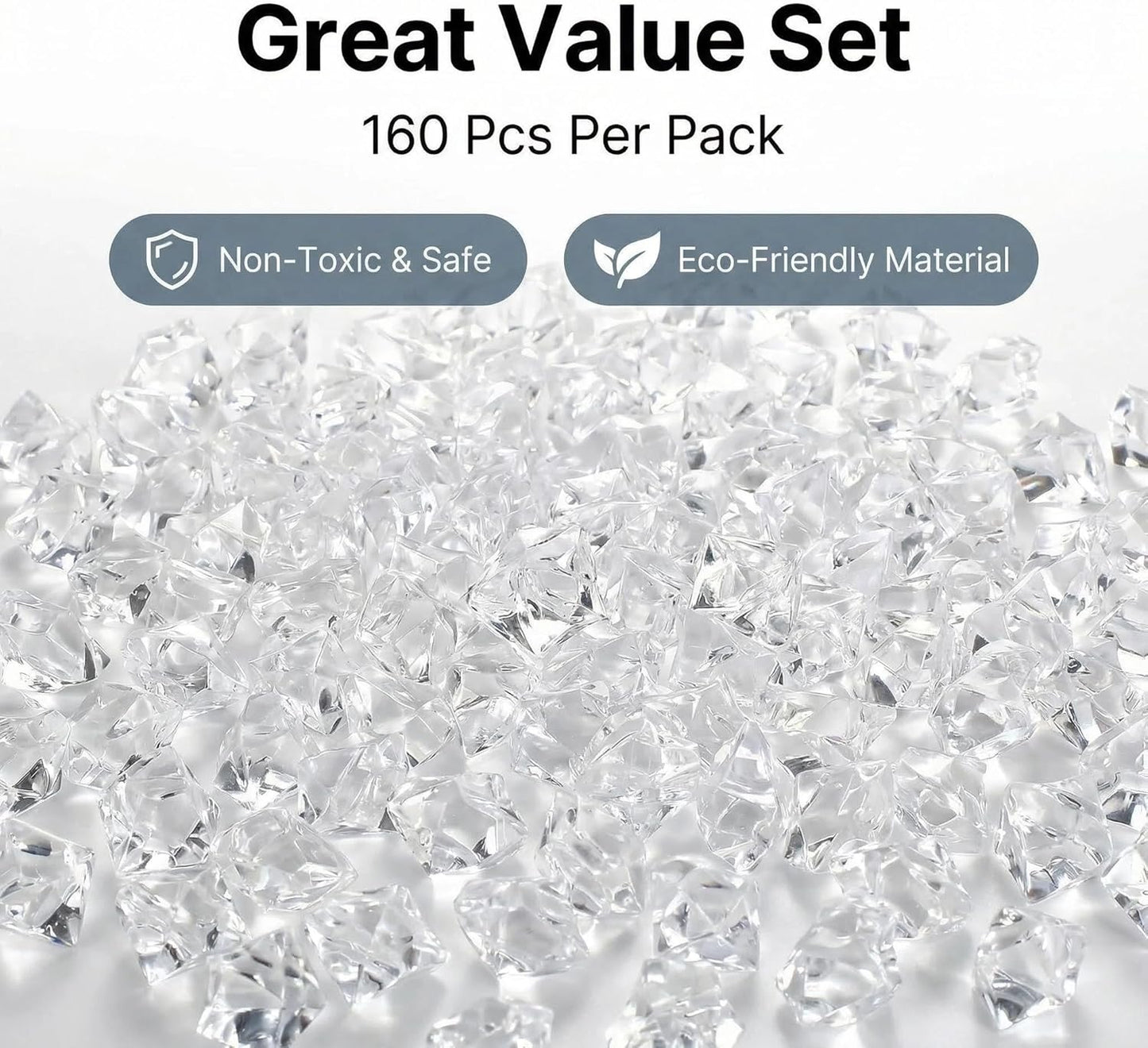160 Cubos Hielo Falso para Jarrones 0.866x0.709pulg