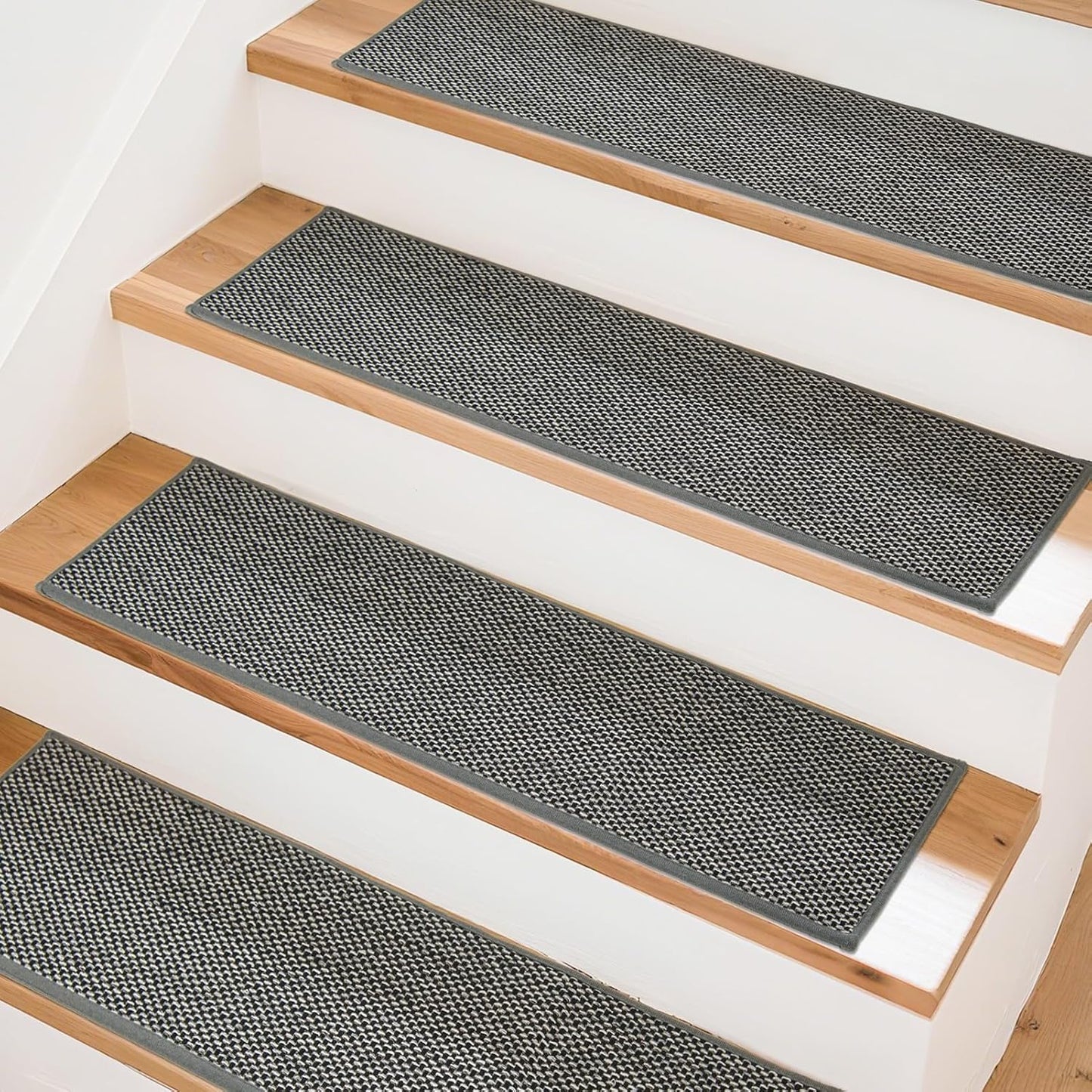 Alfombra antideslizante peldaños madera 8x30pulg color negro