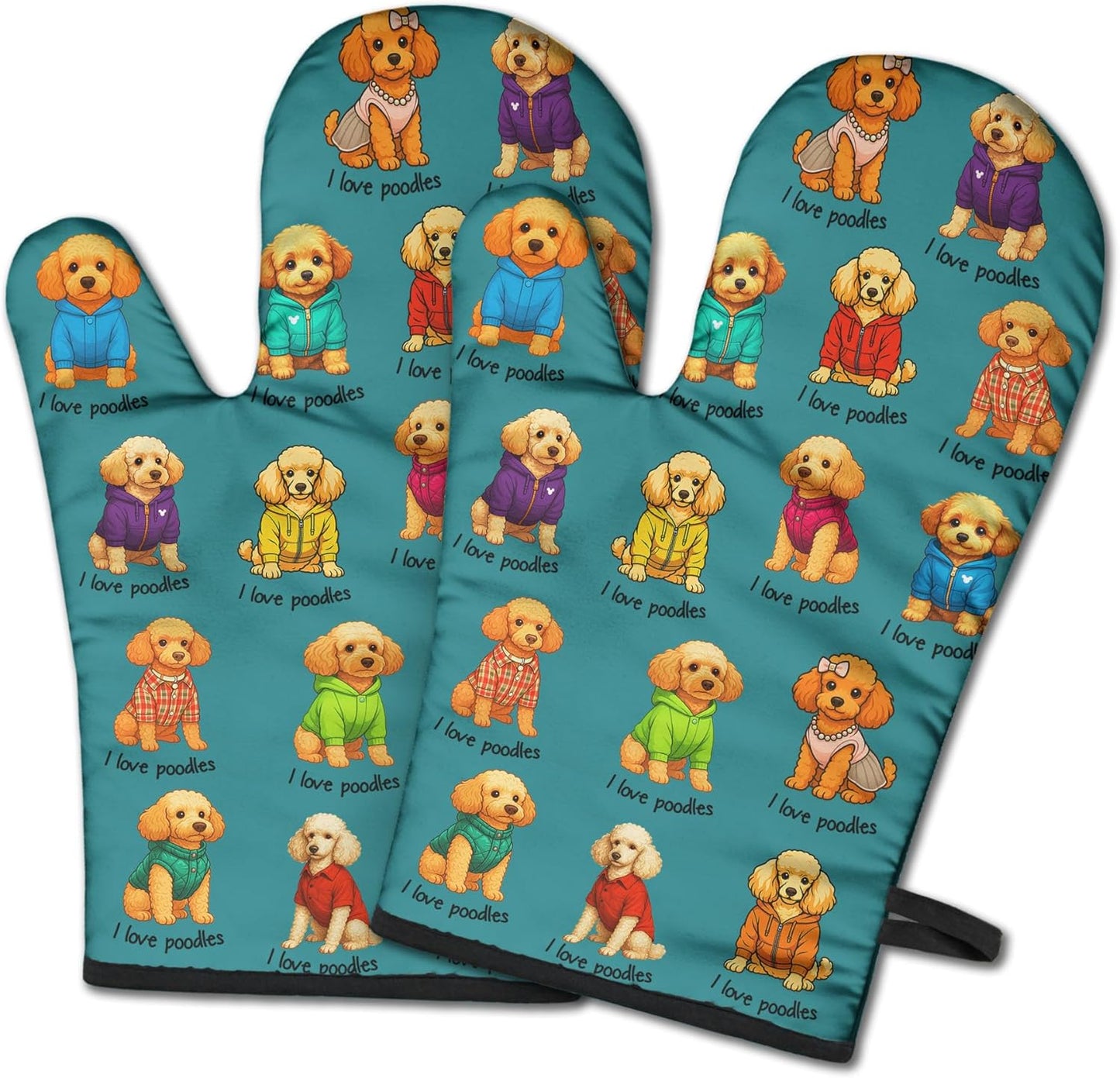 Guantes de horno caniche resistente al calor para cocinar