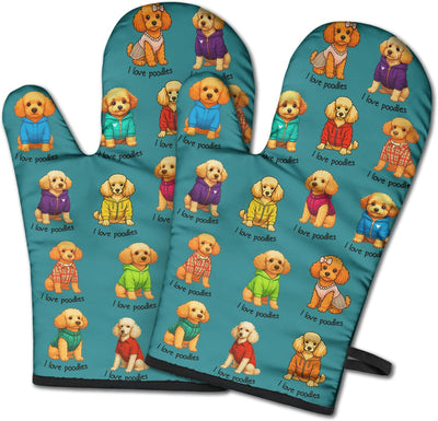 Guantes de horno caniche resistente al calor para cocinar