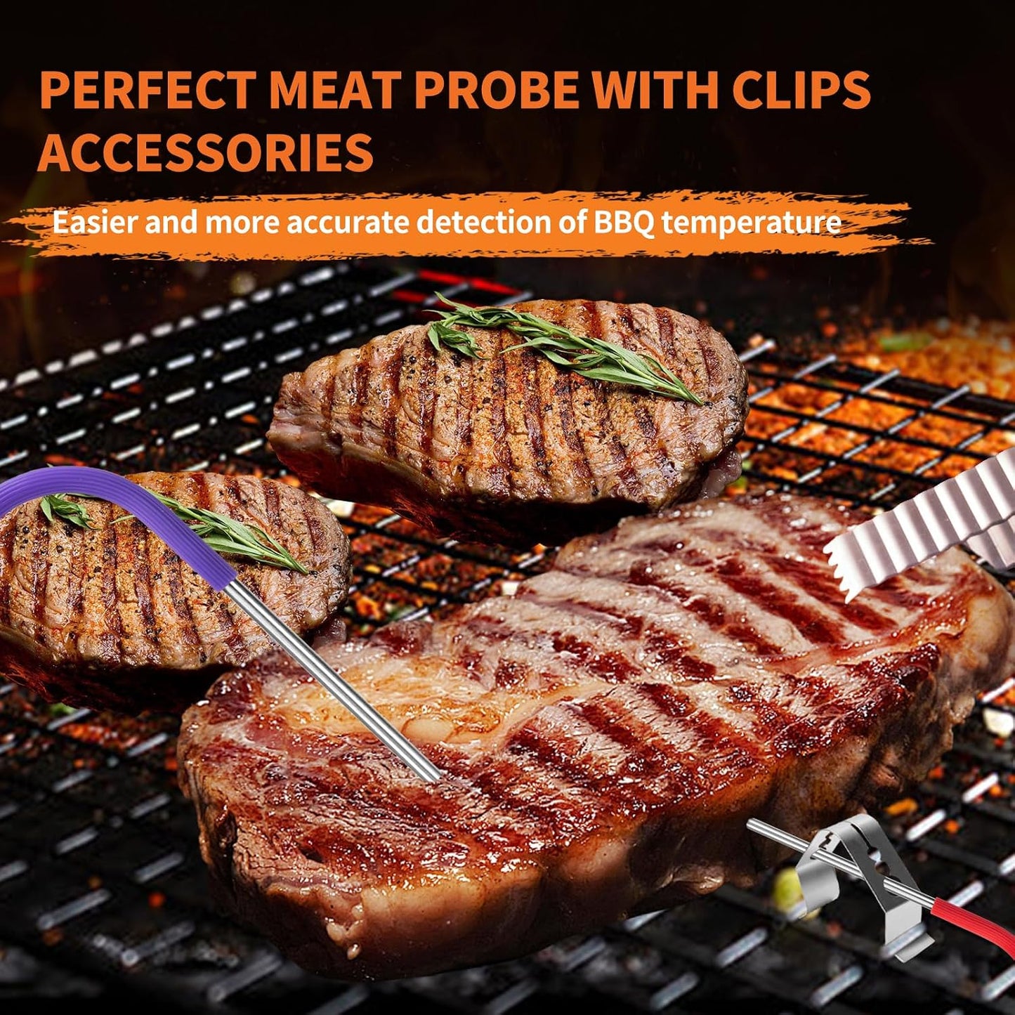 2 Pzas sonda carne Traeger impermeable con clip