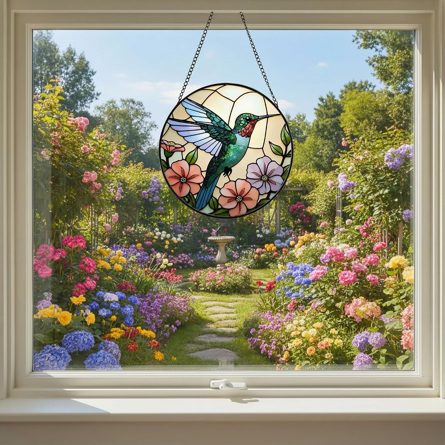 Atrapasoles colibrí cristal decoración hogar 6.3pulg