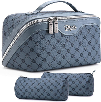Bolsa maquillaje viaje mujer set 3 pzas cuero vegano con asa