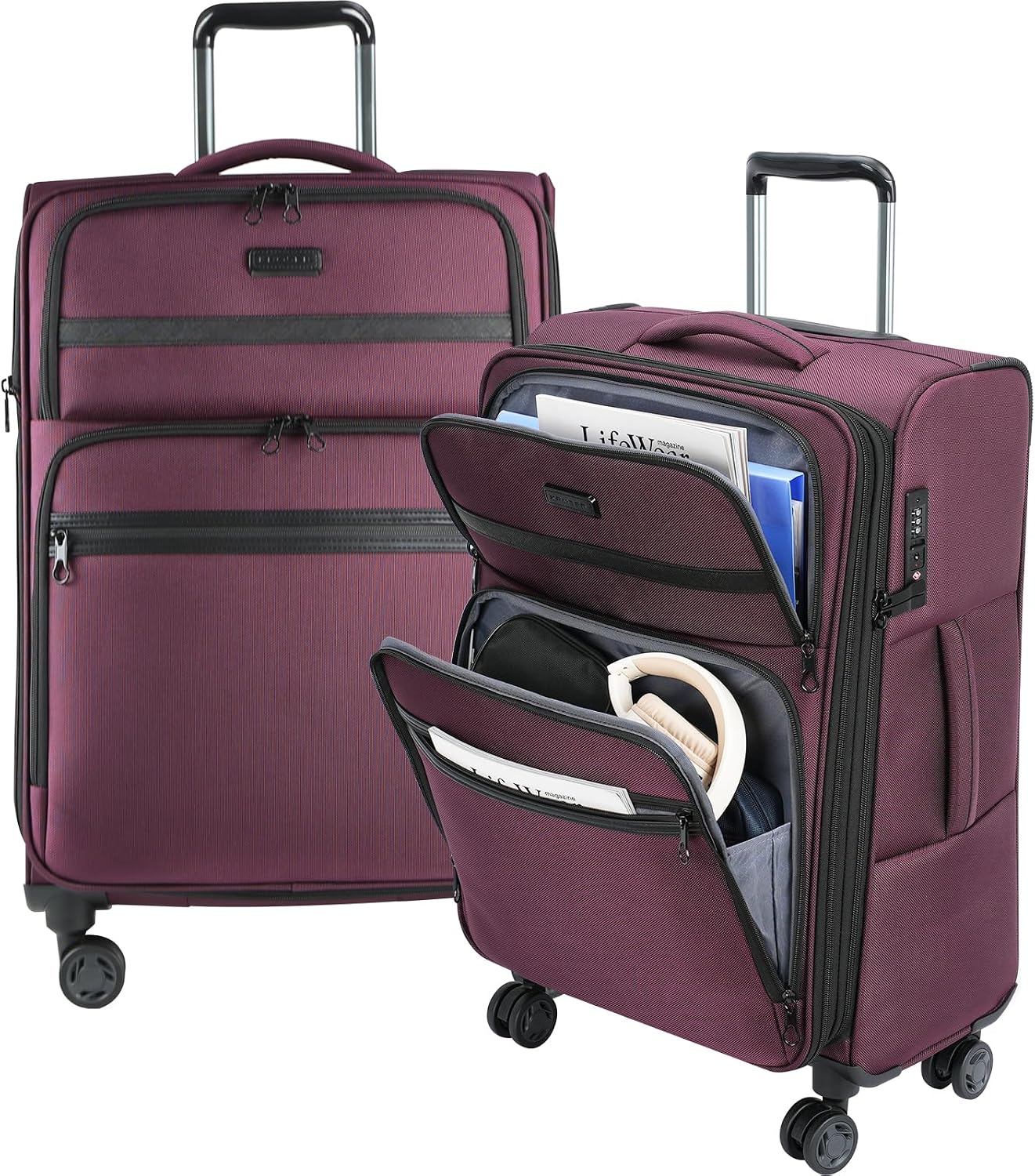 Equipaje mano expandible Softside 24pulg Borgoña
