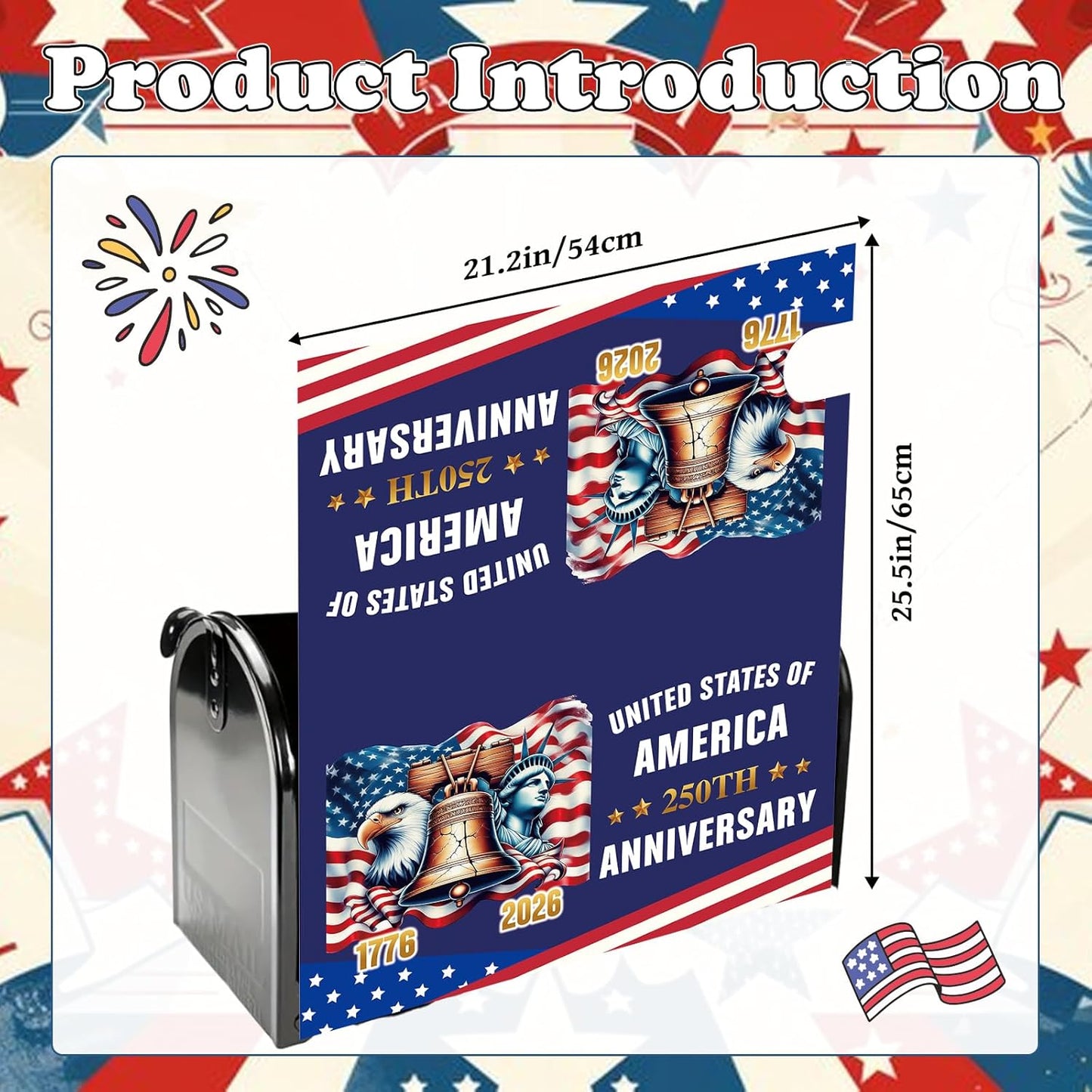 Funda magnética buzón 250 aniversario EE.UU. 25.5x21