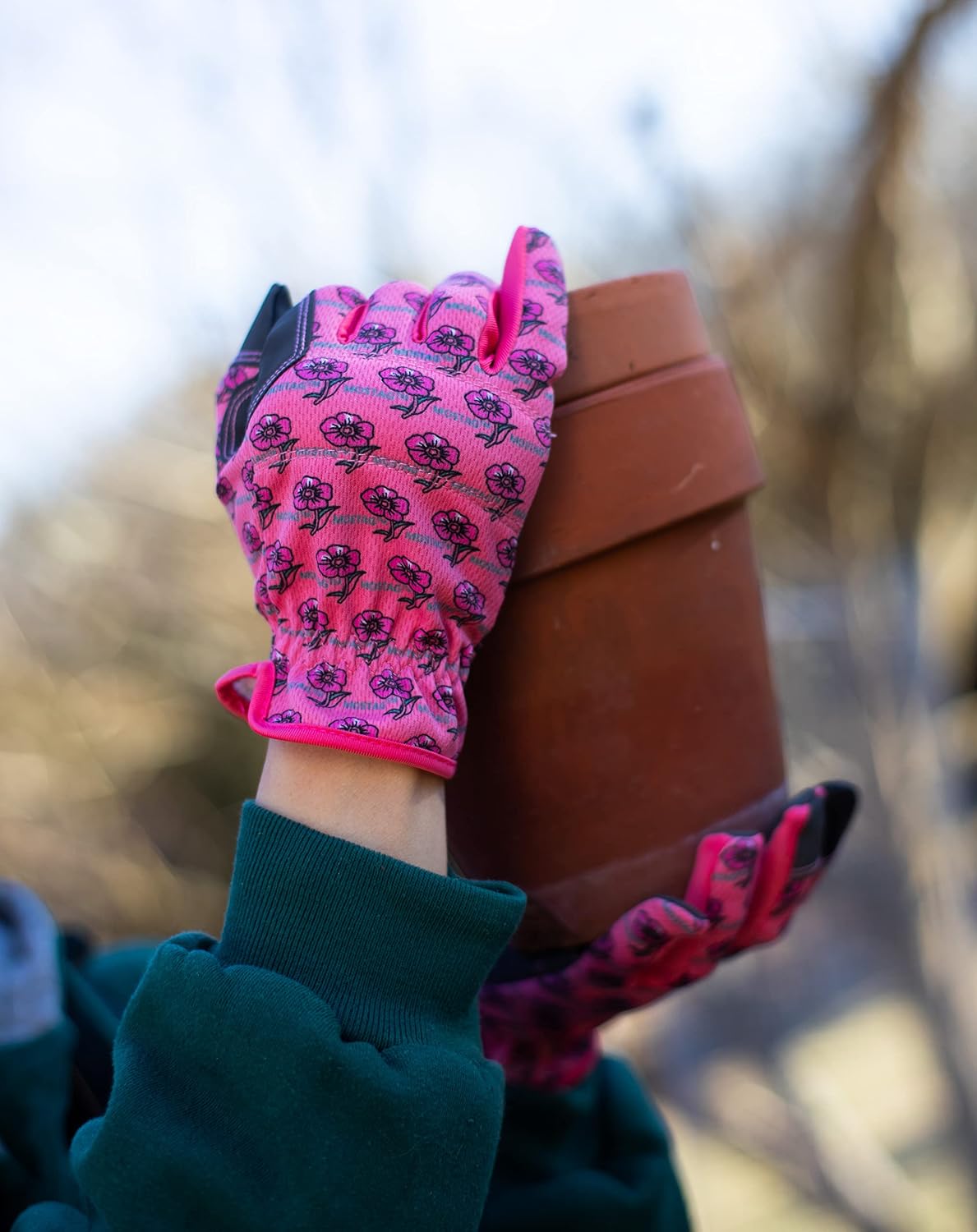 Guantes jardinería mujer tactil duraderos transpirables