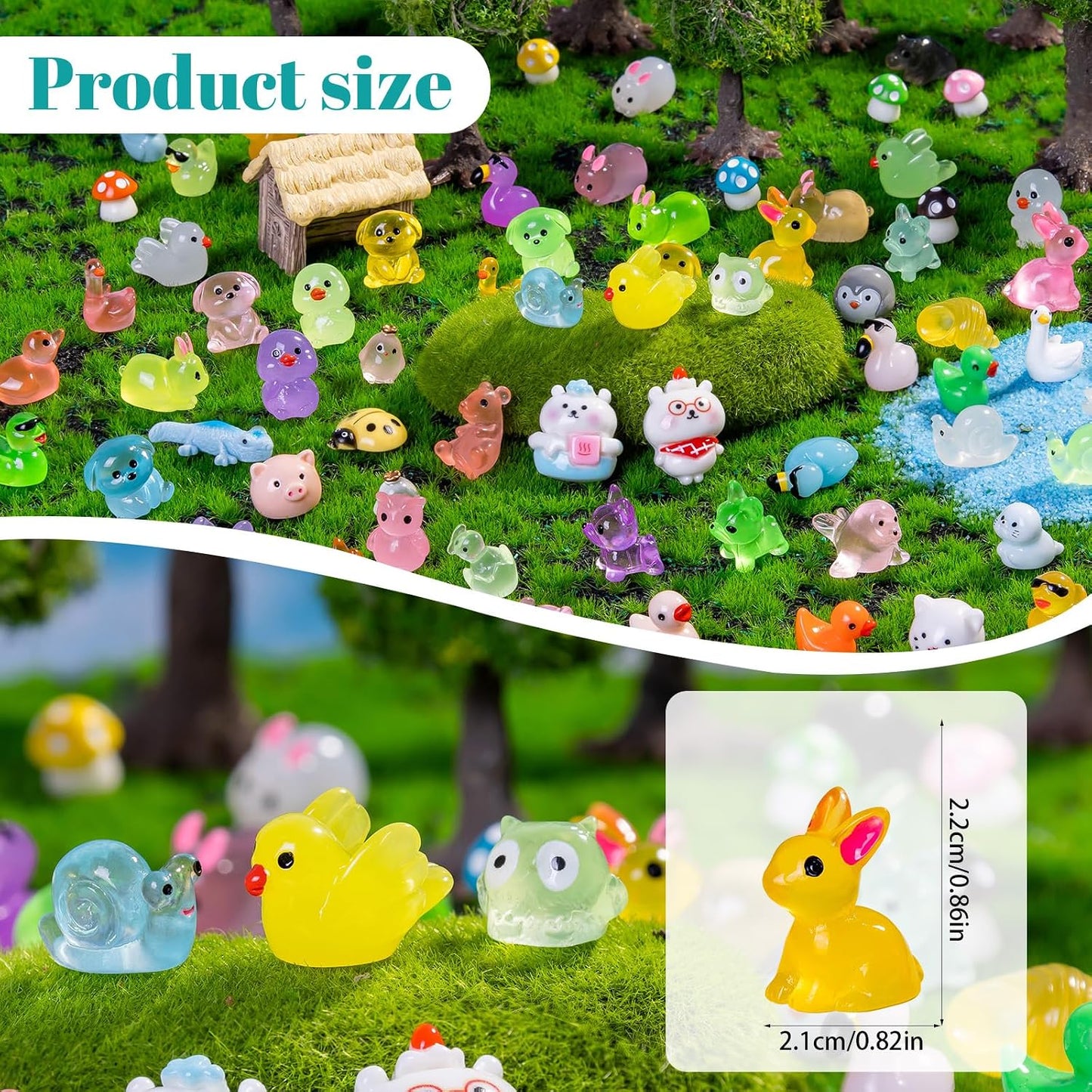 130 Pzas Mini Animales Resina Figuras Jardín de Hadas
