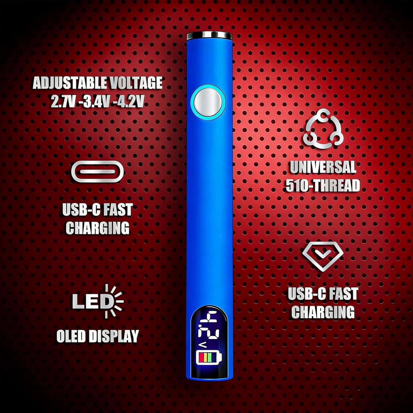 Pluma soldadura 510 hilos con pantalla LED recargable