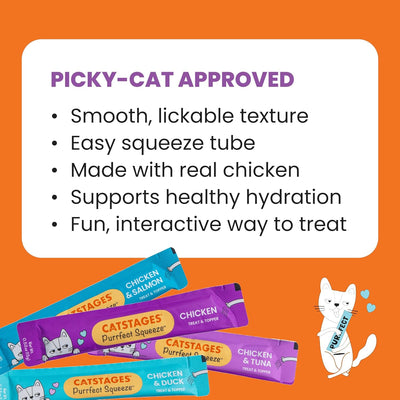 Golosinas para gatos exprimibles 0.5oz 20uds 4 sabores