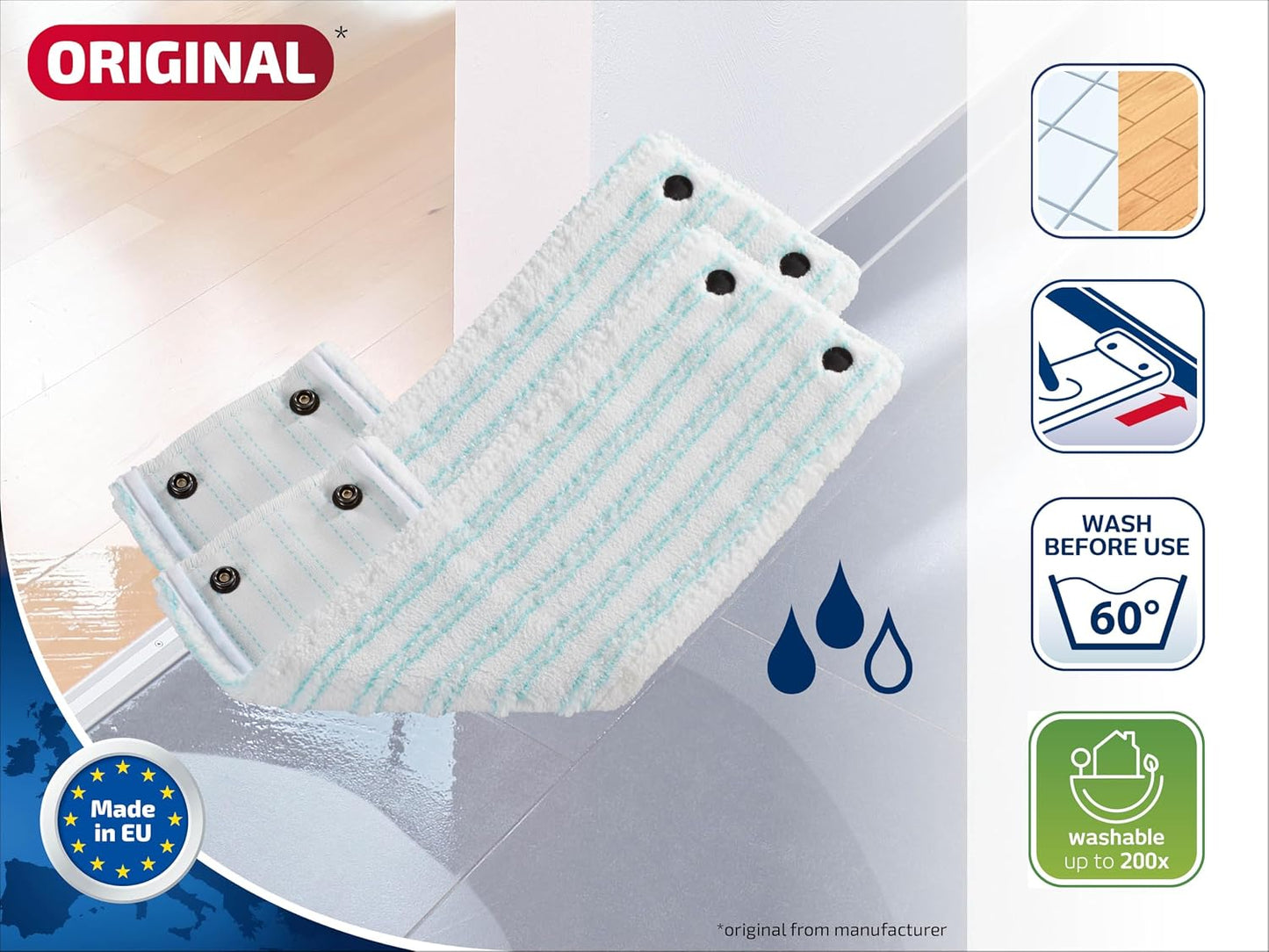 Juego 2 Pzas cabezal microfibra para mopa Twist XL