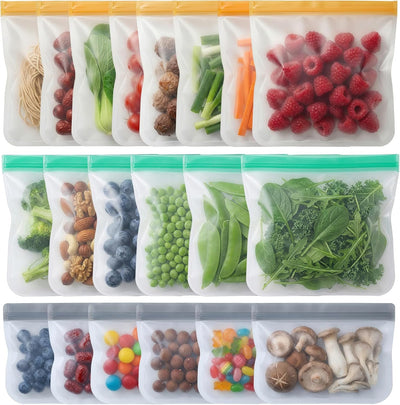 Paquete de 20 bolsas reutilizables para congelador sin BPA