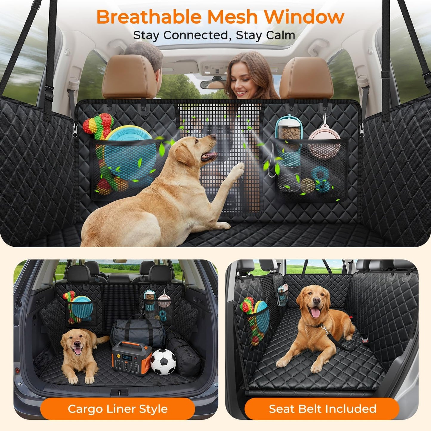 Extensor asiento trasero perro 550lb funda dura hamaca impermeable