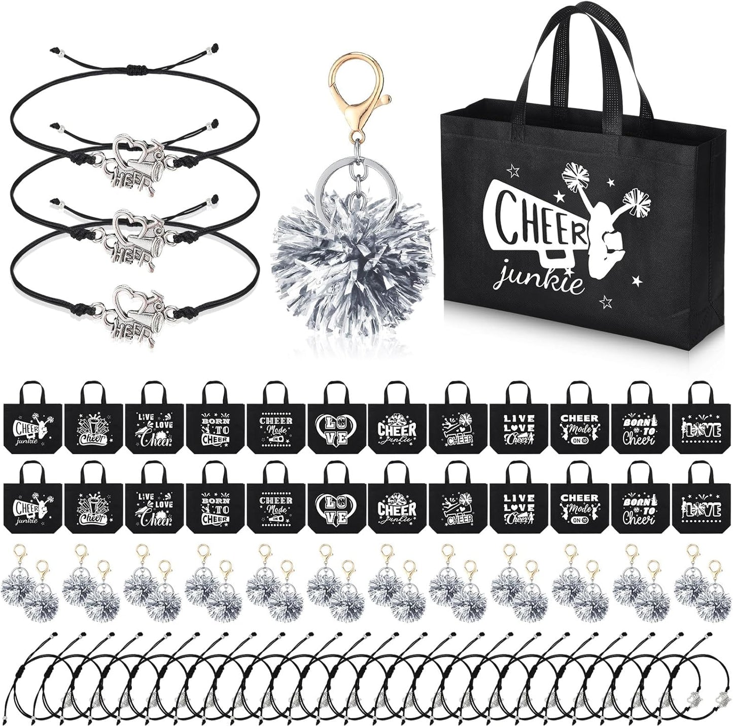 72 Pzas Regalos Animadora 24 Bolsas Llaveros Pompones Pulseras