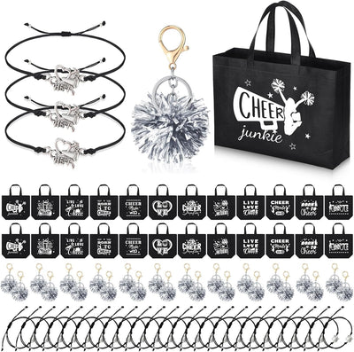 72 Pzas Regalos Animadora 24 Bolsas Llaveros Pompones Pulseras