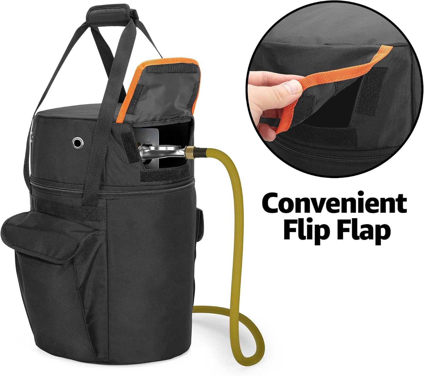 Bolsa tanque propano 20lb con mesa y bolsillos color negro