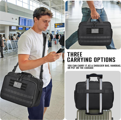 Bolsa viaje portátil 17.3pulg maletín táctico grande impermeable