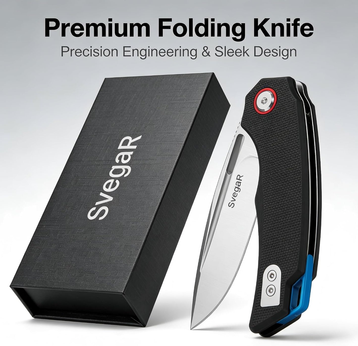 Cuchillo bolsillo EDC acero D2 2.72pulg mango G10 fibra carbono