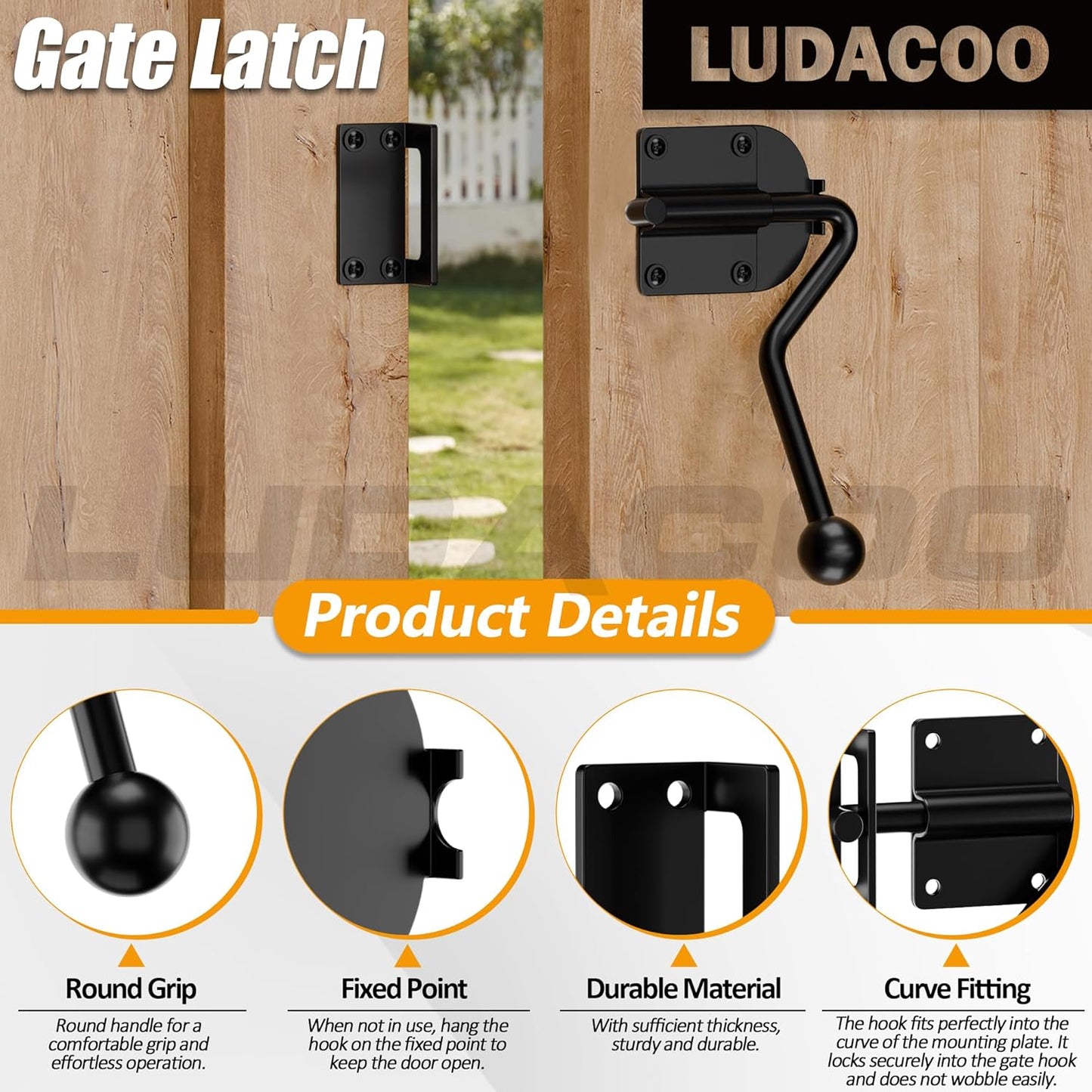 Pestillo puerta basculante estilo gancho agarre ergonómico
