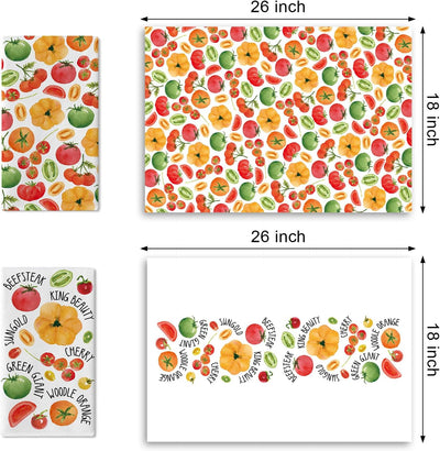 Juego de 2 paños de cocina con temática de verduras en acuarela