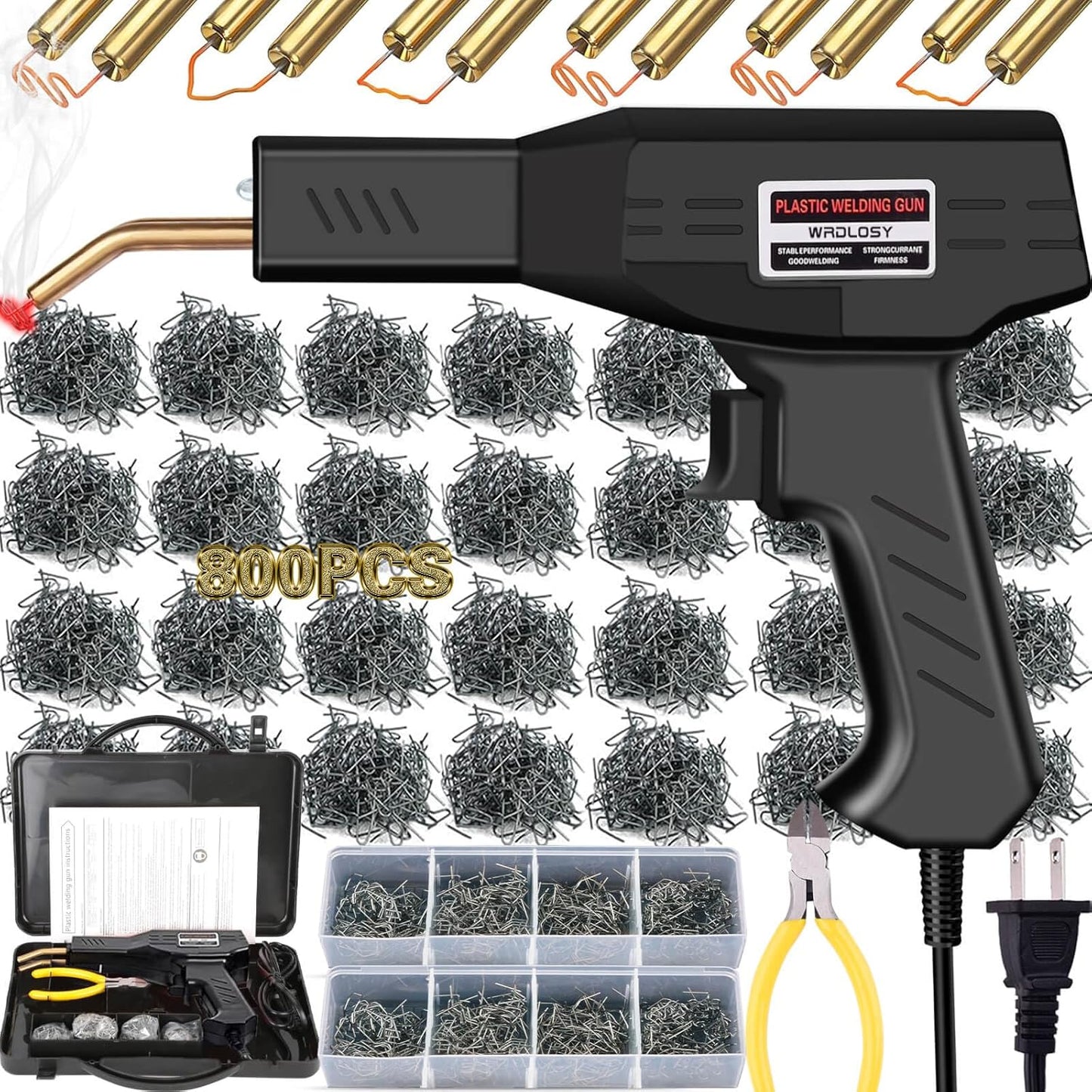 Soldador Plástico 800 Grapas Kit Bricolaje Reparación Parachoques