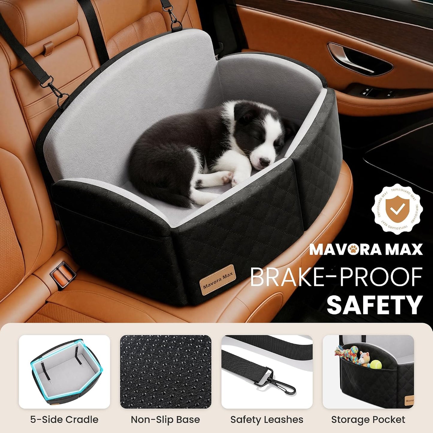 Asiento elevador perro espuma viscoelástica 55lb con funda lavable