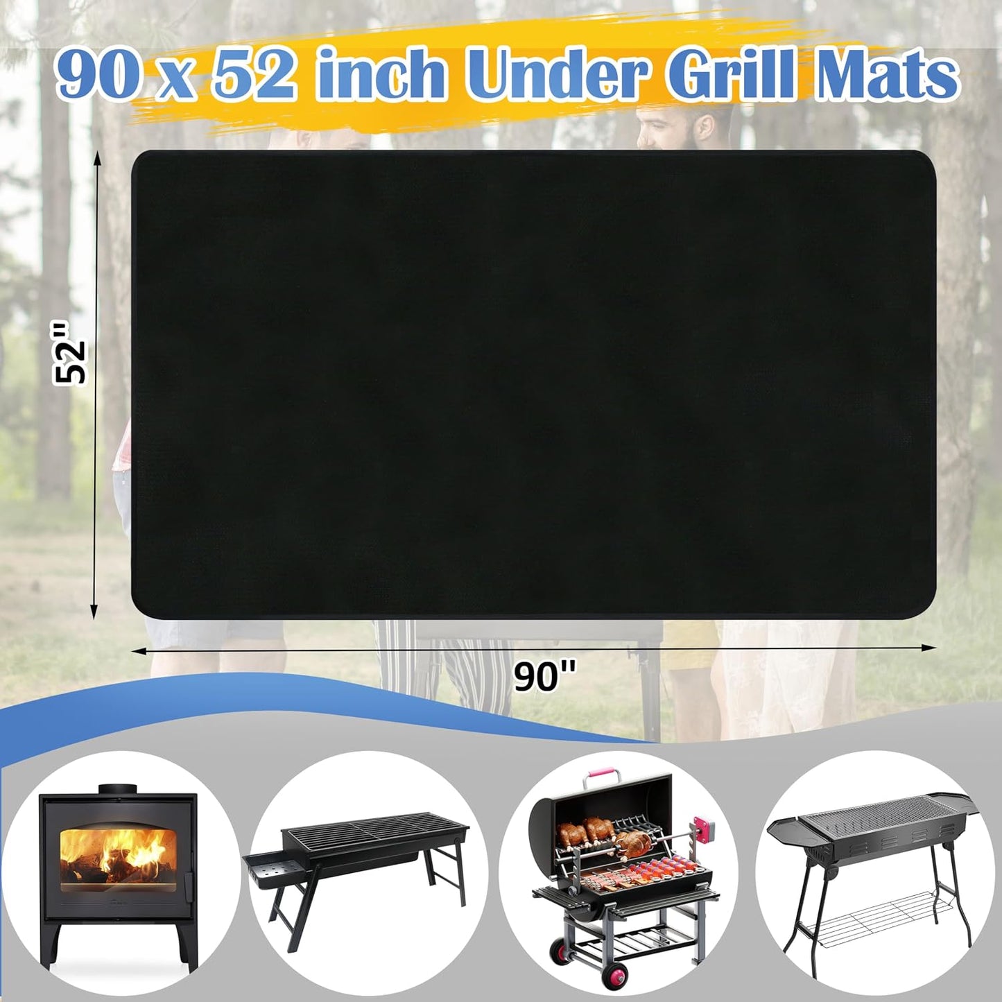 Tapete para parrilla 90x52pulg impermeable aceite