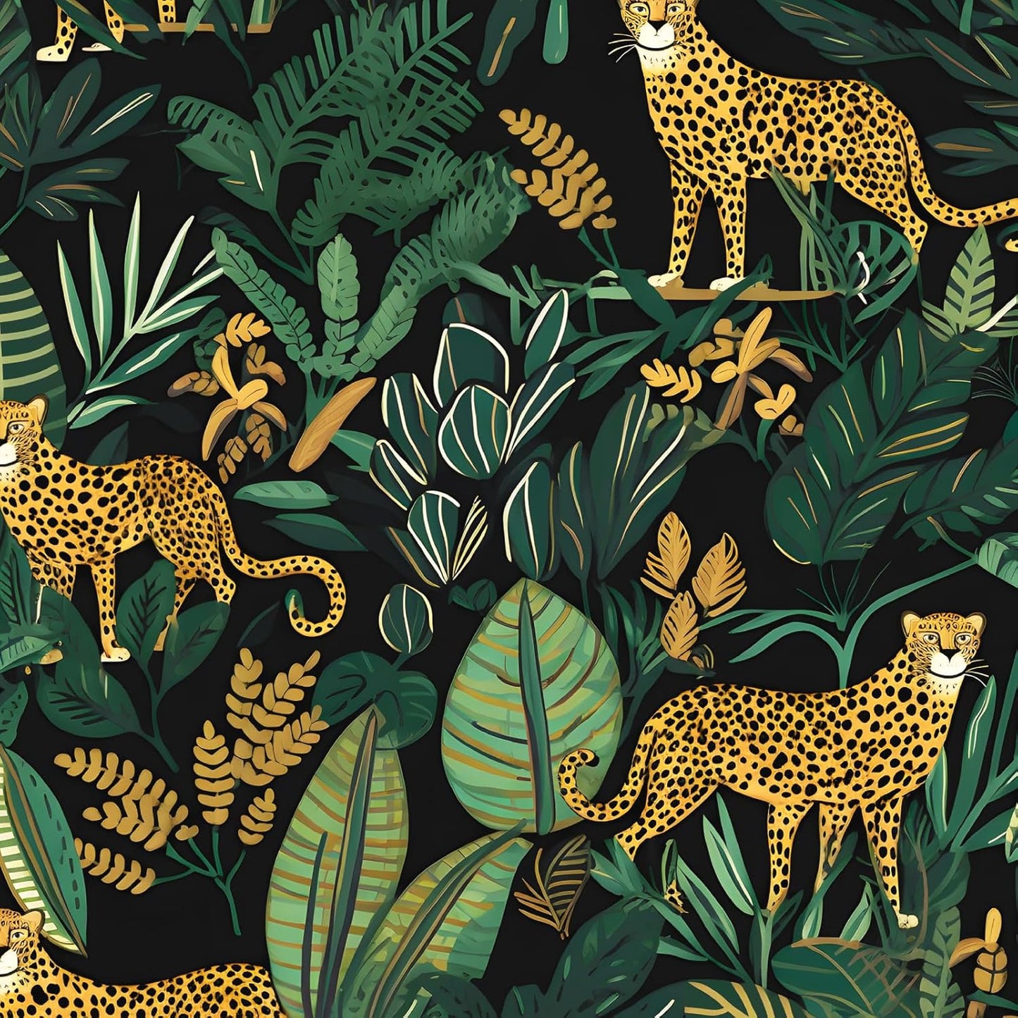 Papel tapiz leopardo vintage autoadhesivo 17.5x118pulg