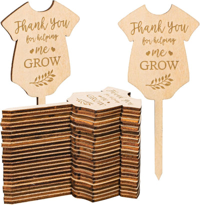 30 Etiquetas Madera Suculentas Baby Shower