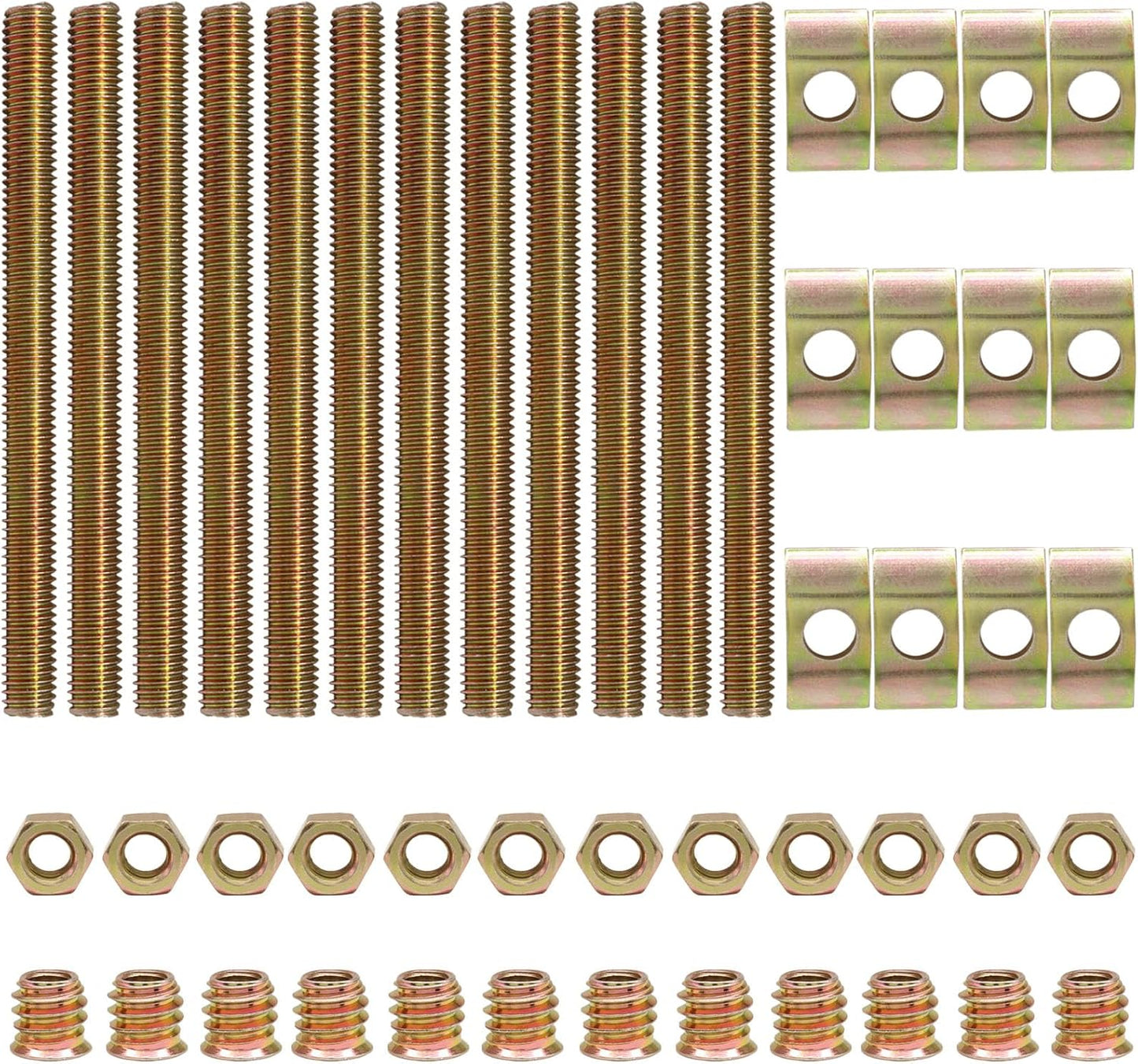 Set 12 Conectores Cama Acero M8x100 Latón