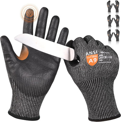 Guantes trabajo resist. cortes pantalla táctil pulgar ref.