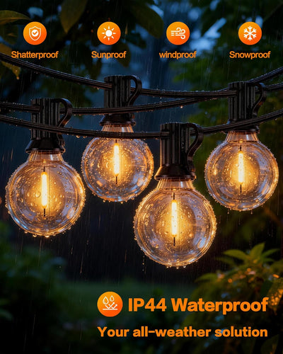 Guirnalda luces exteriores G40 16pies inastillables impermeables