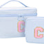 Bolsa maquillaje personalizada con inicial 2uds azul