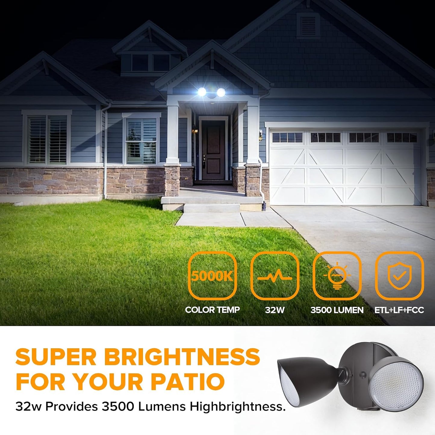 Proyector exterior 3500 lúmenes 28 LED luz seguridad impermeable