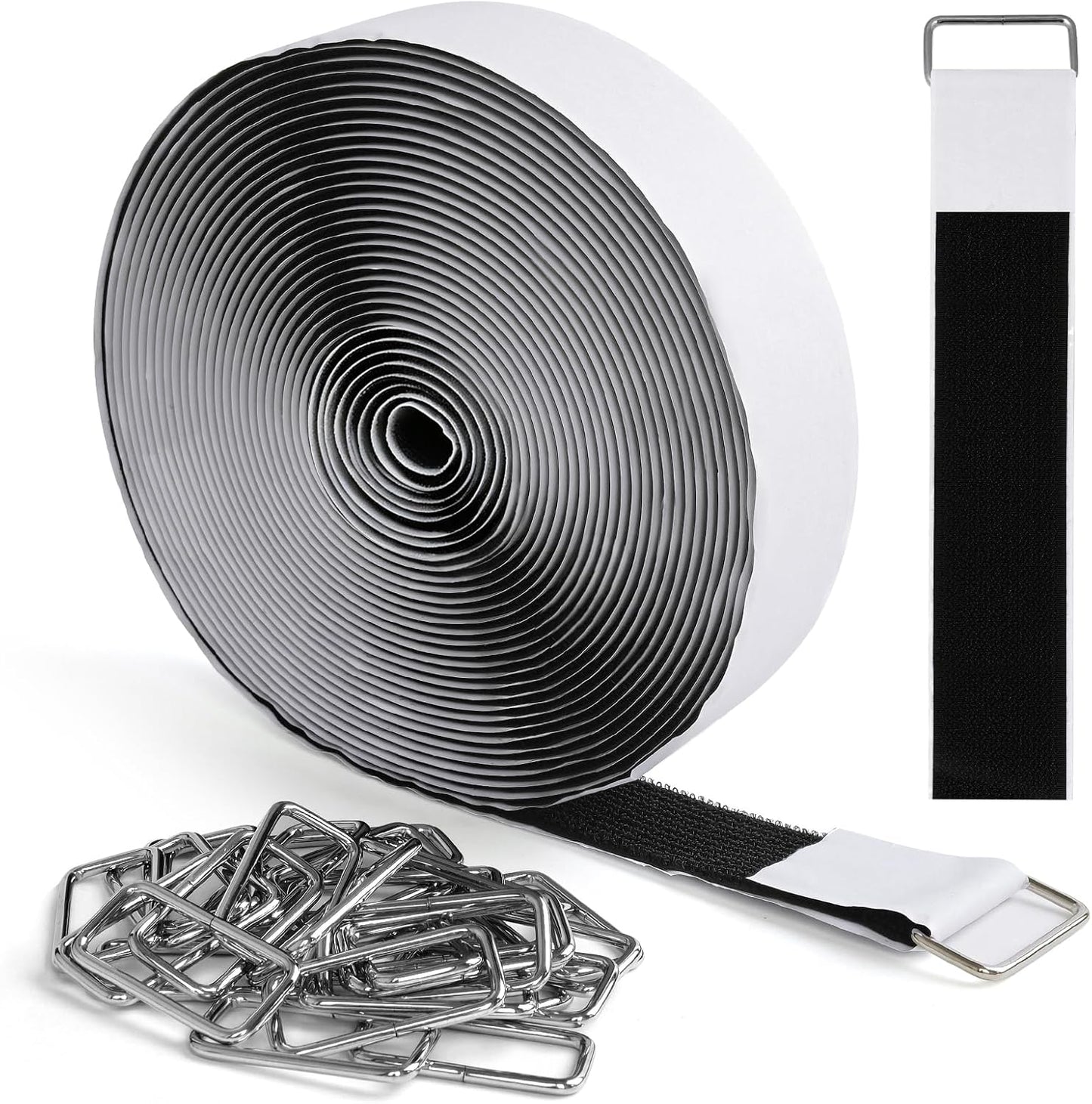 Correas gancho bucle 1.5pulg x32pies con hebilla metal
