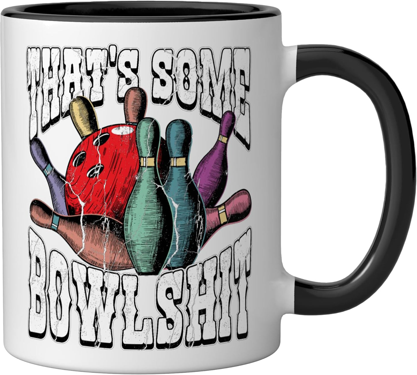 Taza de cerámica humorística para jugador de bowling black/white
