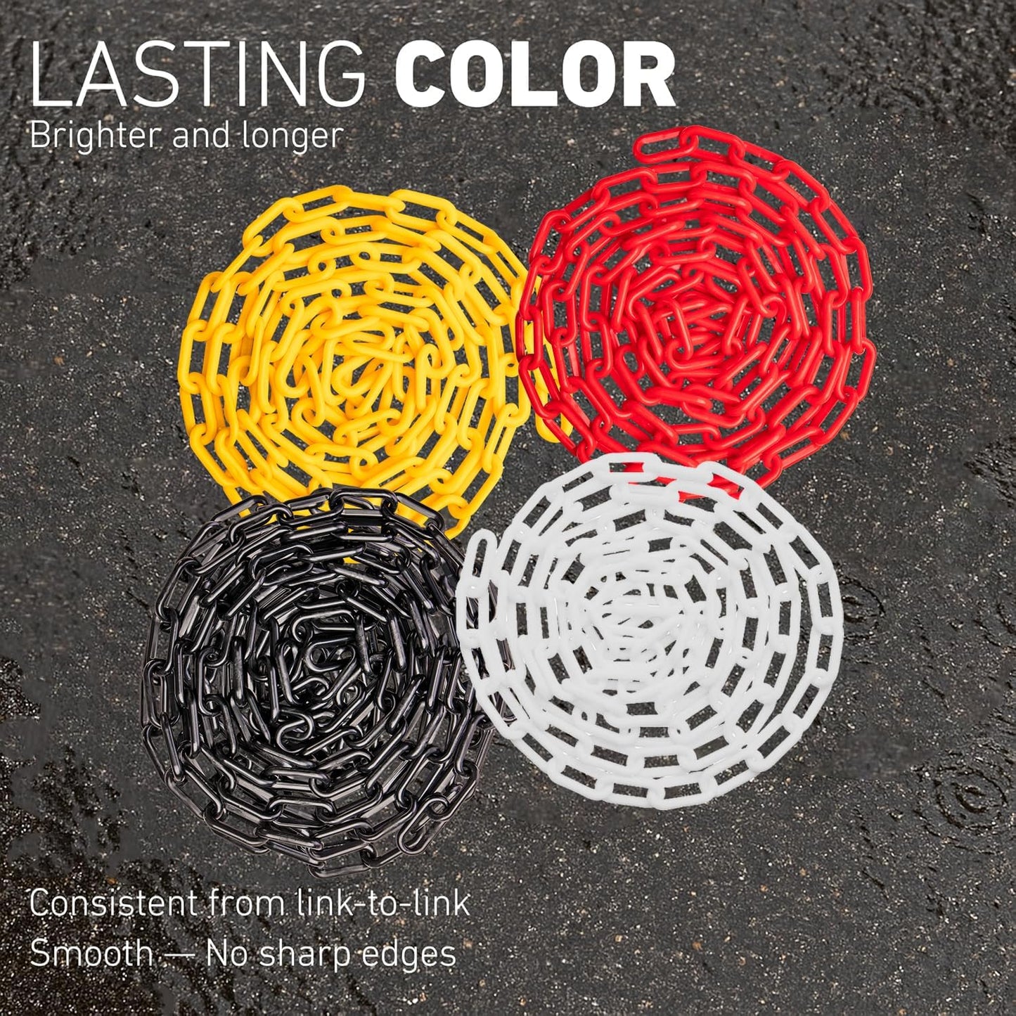 Cadena plástica amarilla 1.5x10ft resistente UV