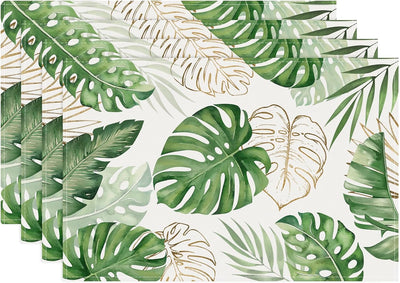 Mantel de hojas tropicales Bonhause para mesa de cocina y comedor