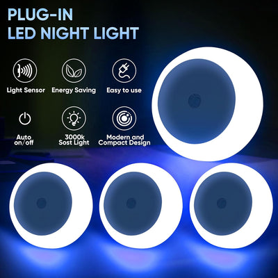 Luces nocturnas LED enchufable pared pack 4 sensor amanecer