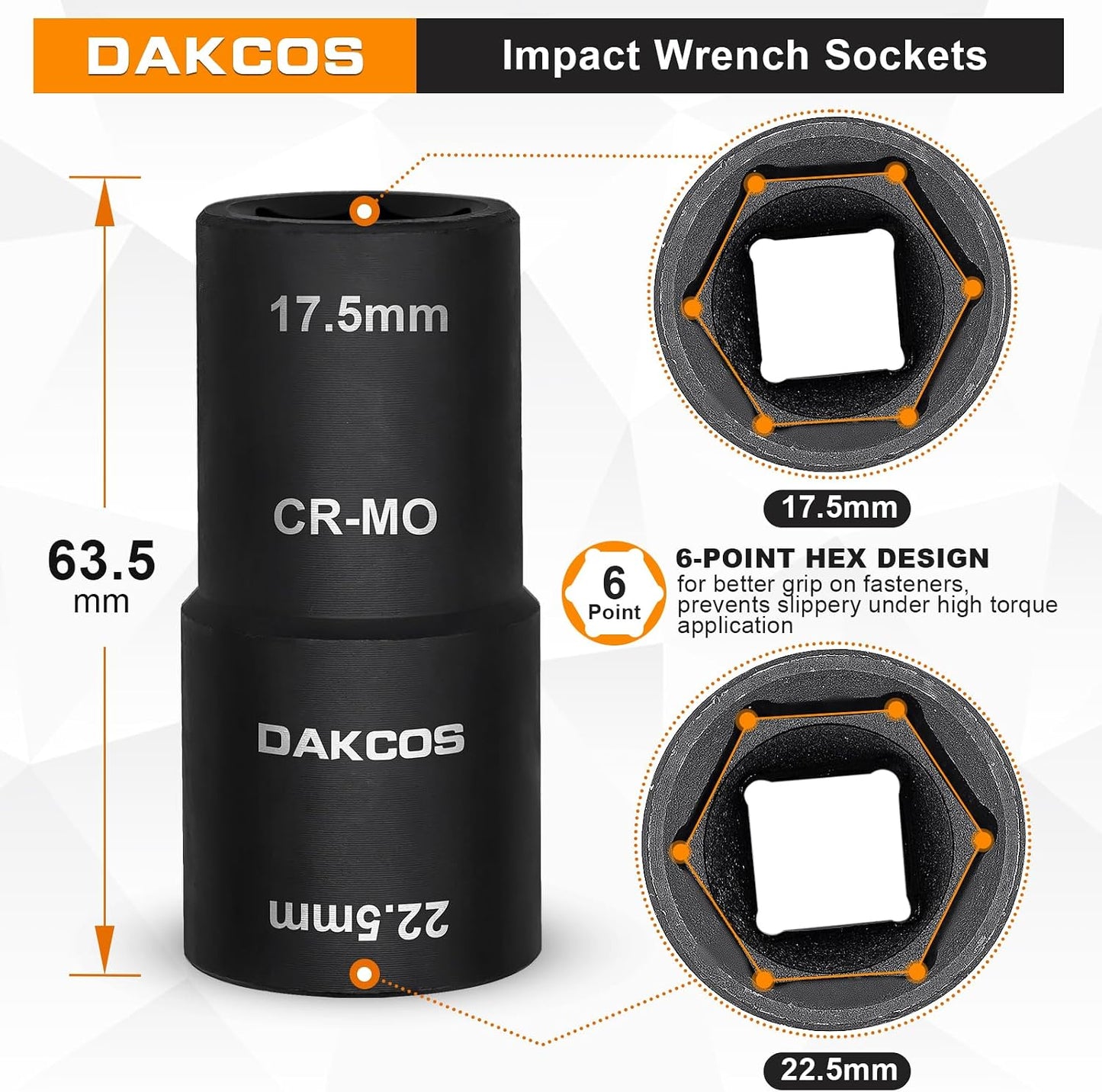 3 Llaves impacto CR-MO 1/2pulg para llantas aluminio