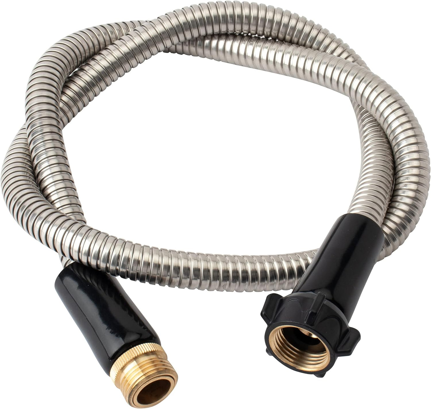 Manguera jardín acero inox 8ft conector latón flexible