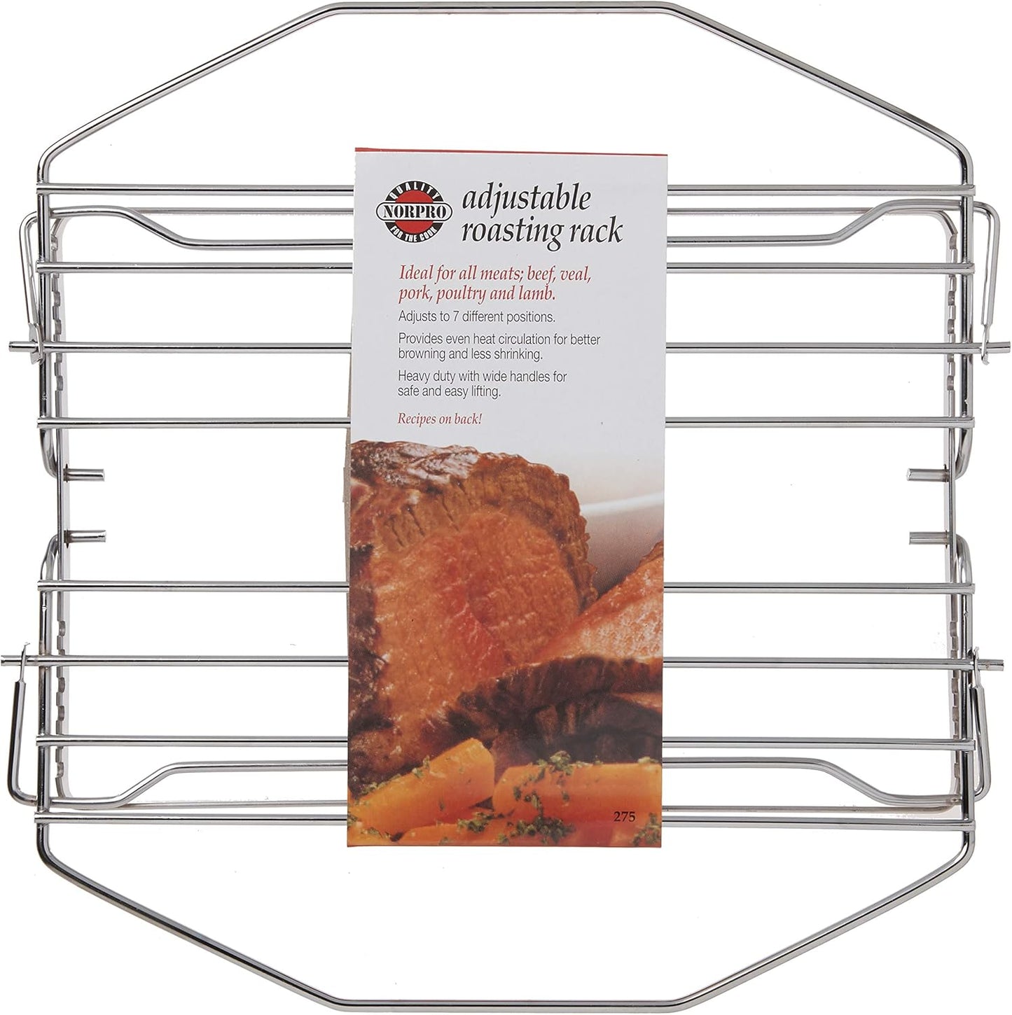 Parrilla Asado Ajustable Niquelada 11pulg Plateado