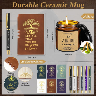 Regalo cristiano de Pascua pastor hombre de Dios versiculo biblico diario oracion A6 boligrafo taza cafe 15 oz velas perfumadas