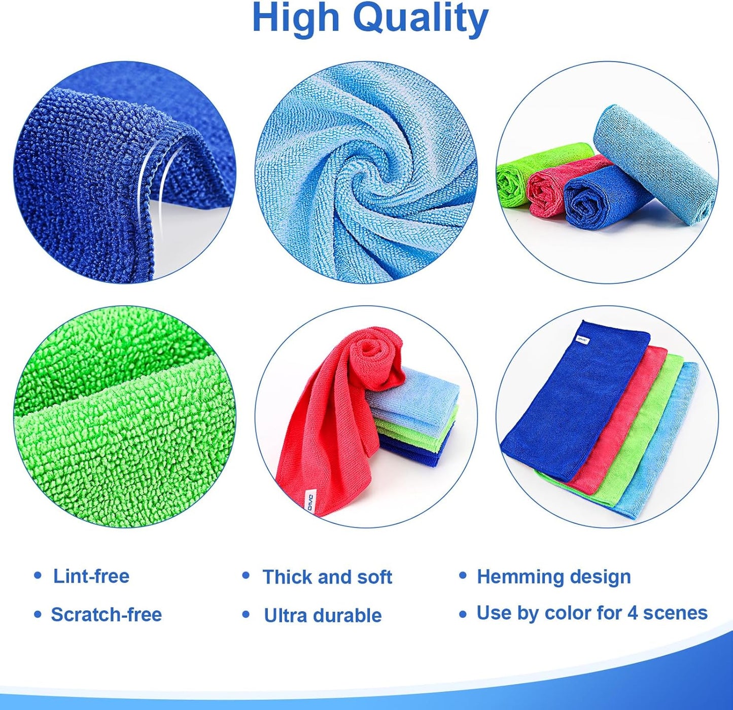12 Paños Microfibra Alta Absorción para Limpieza Hogar